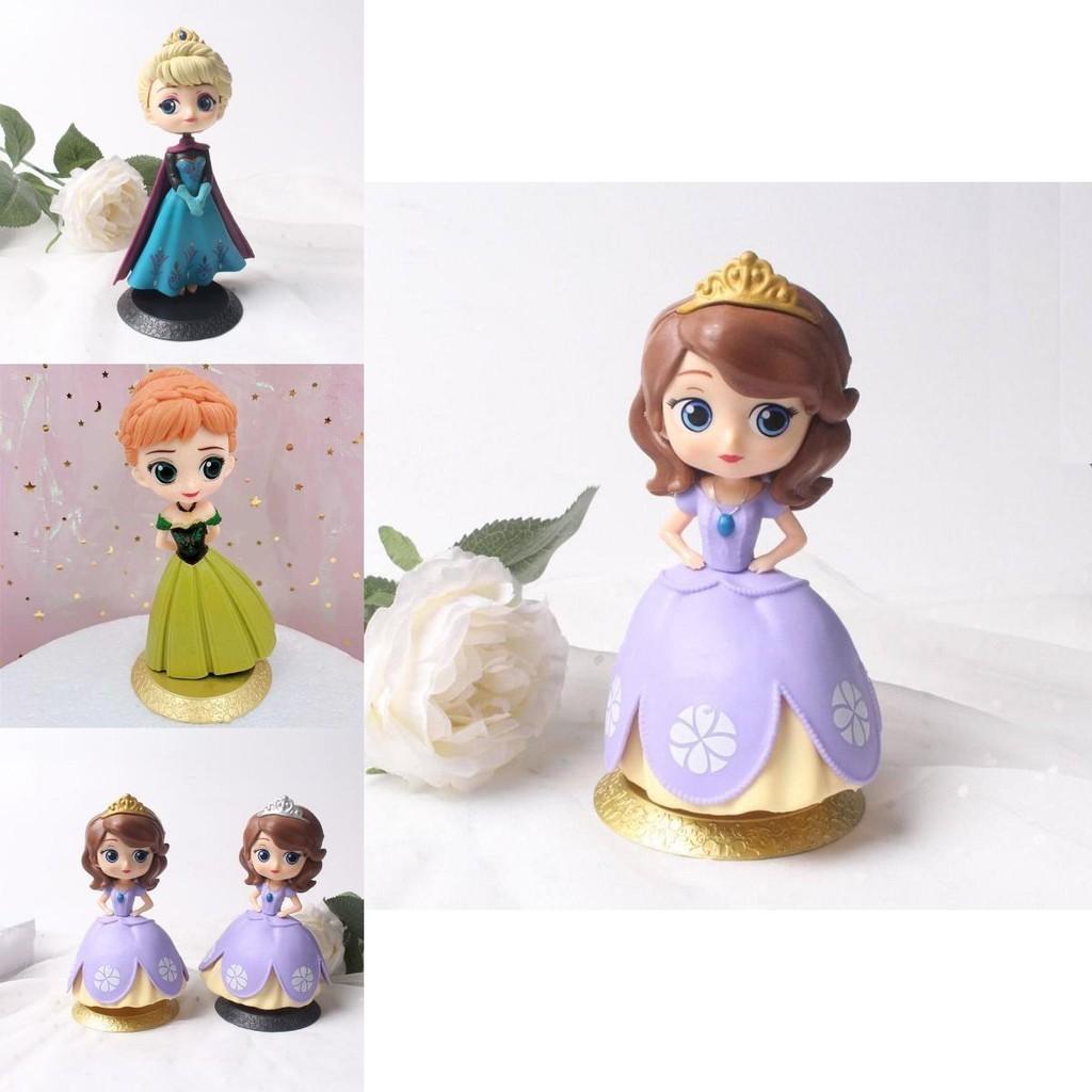 Encantadoras Miniaturas de PVC da Princesa Elsa Anna Sofia de Frozen para Crianças e Fãs