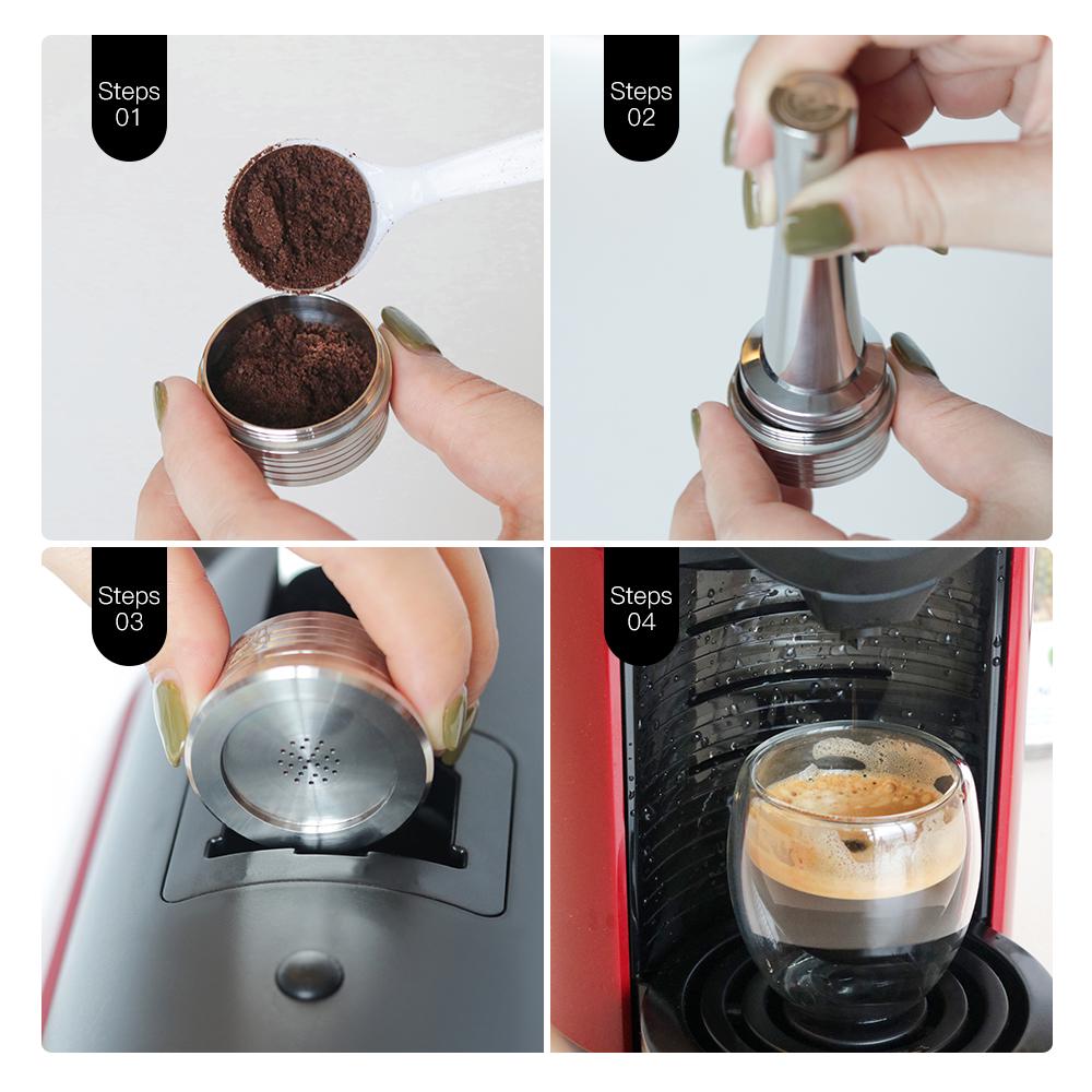 Para Máquina de Café Delta Q NDIQ7323 Cápsula Reutilizável Aço Inoxidável Filtros de Café Recarregáveis Copo Acessórios de Café