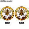 Acrylic Honey Bee with Flowers Suncatcher, Stained Glass Effect Window Hanging Ornament for Nature & Bee Lover Gifts