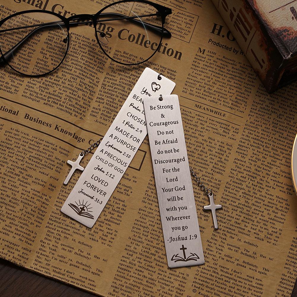 New Metal Engraved Bookmarks Stainless Steel Book Markers for Book Lovers Durable Page Holders Holiday Gifts for Book Enthusiast