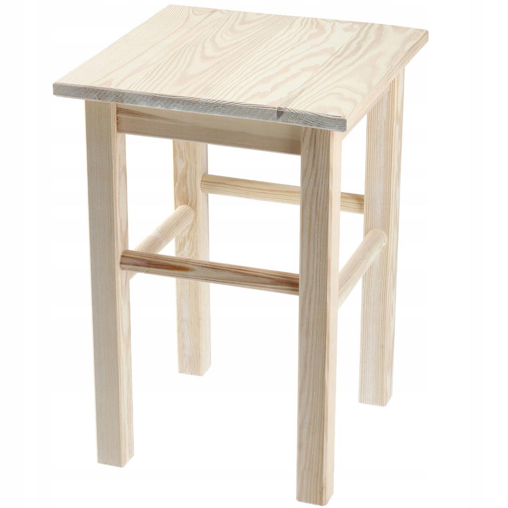 KADAX Wooden Stool Kitchen Stool Chair 43.5cm Solid Natural