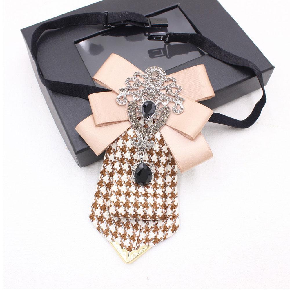 Retro Handmade Plaid Black Diamond Crystal Necktie Men's Suit Shirt Tie Luxury Wedding Jewelry Accessories School Uniform Tie