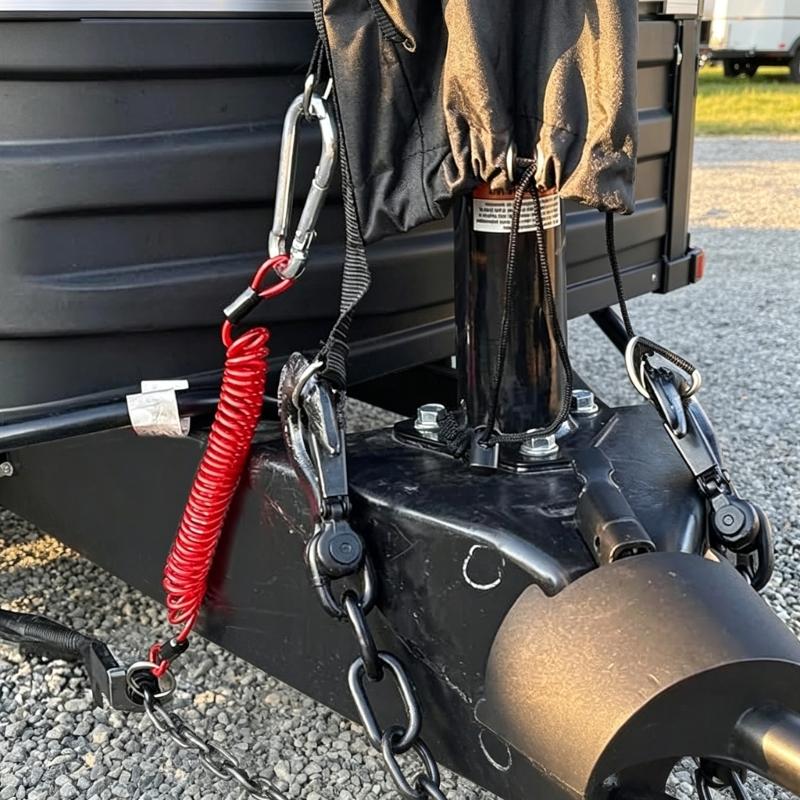 Coiled Trailer Brake Pin Cable with Snap Hook and Removable Pull Pin for Electric-Brake Separation Systems on Trailers and Travel Trailers