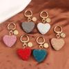 Backpack Pendant Interior Accessories Key Ring Love Heart Keychain Crystal Keyring Keys Holder