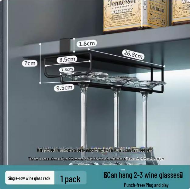 

Перевернутая стойка для художественных кубков Iron Art: Подвесной держатель для бокалов для вина без проколов для кухонных шкафов