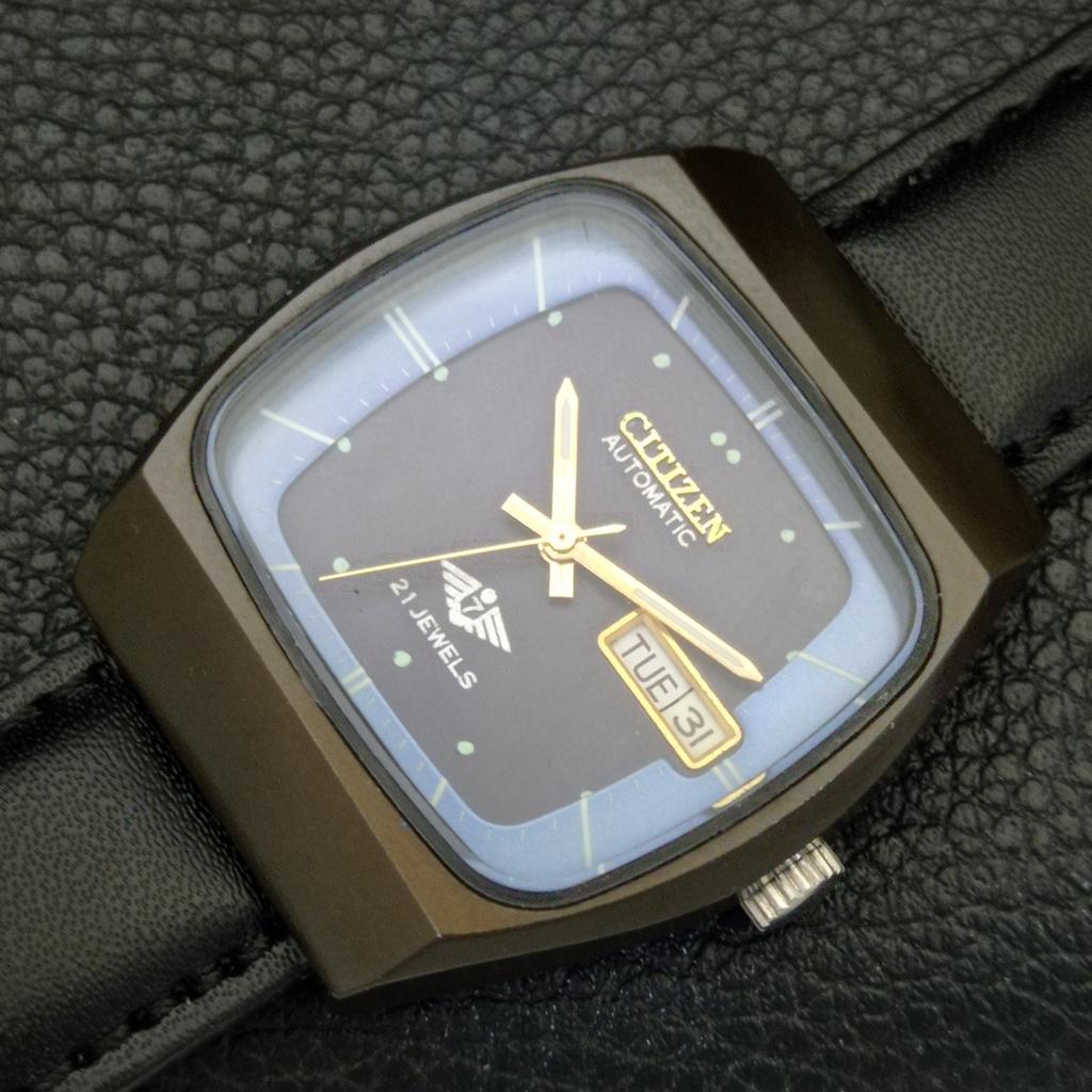 JAPAN VINTAGE CITIZEN AUTOMATIK 8200 HERREN ORIGINAL ZIFFERBLATT UHR a702150-5 R208-a702150