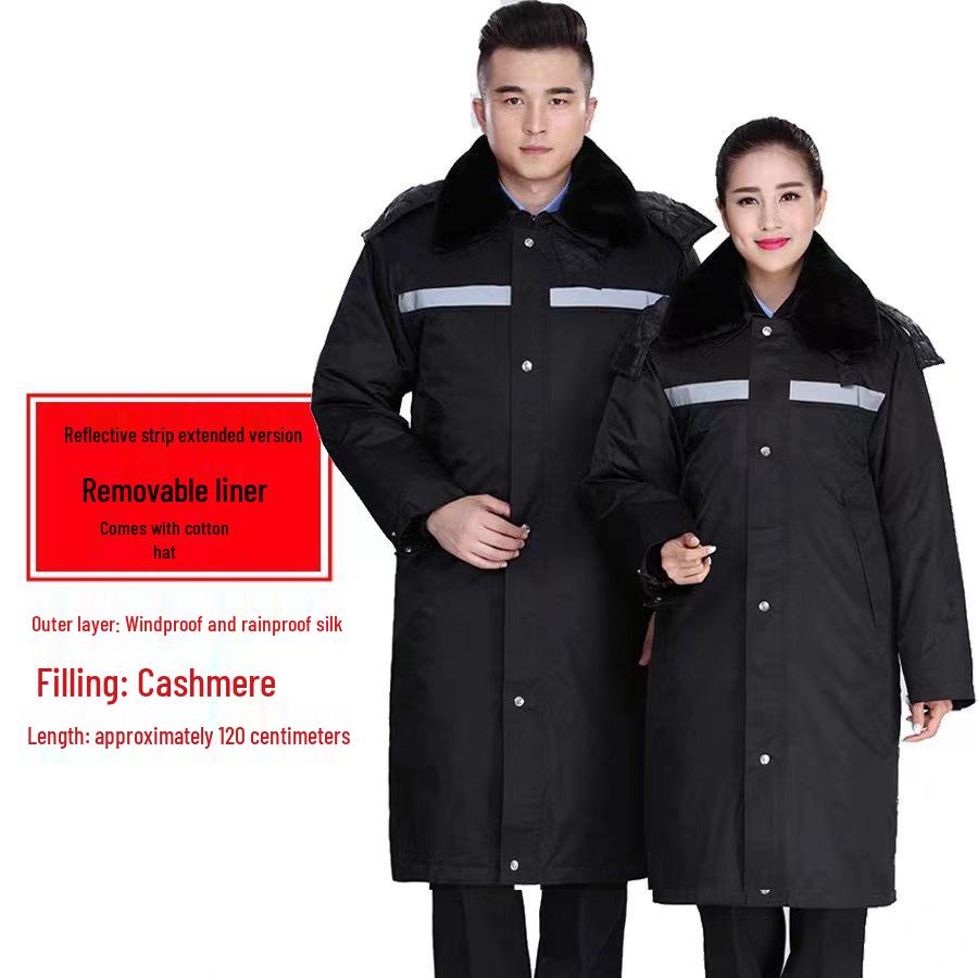 Men's Thickened Cold-Proof Cotton-Padded Military Overcoat – Mid-Length, Multifunctional Workwear Jacket for Labor Protection