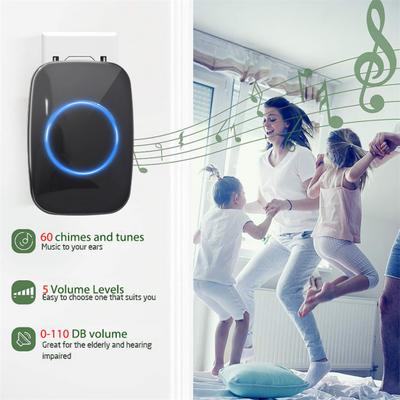 1 conjunto A10 campainha sem fio prática anti-interferência pagers idosos fácil instalação eletrônica inteligente 300M campainha sem fio