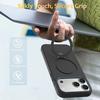 For iPhone 17 Pro Case Compatible with MagSafe Rotating Ring Kickstand TPU + PC Phone Back Cover
