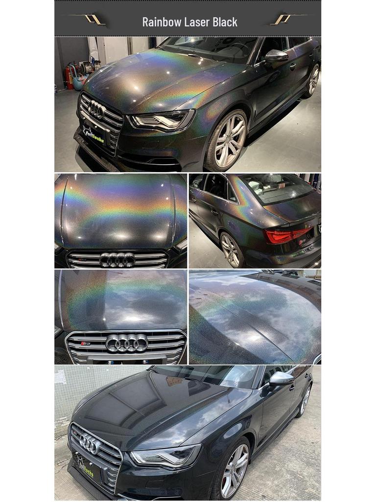 Laser Color Change Film: 7-Color Pearlescent Wrap for Full Car In White, Gray, or Black