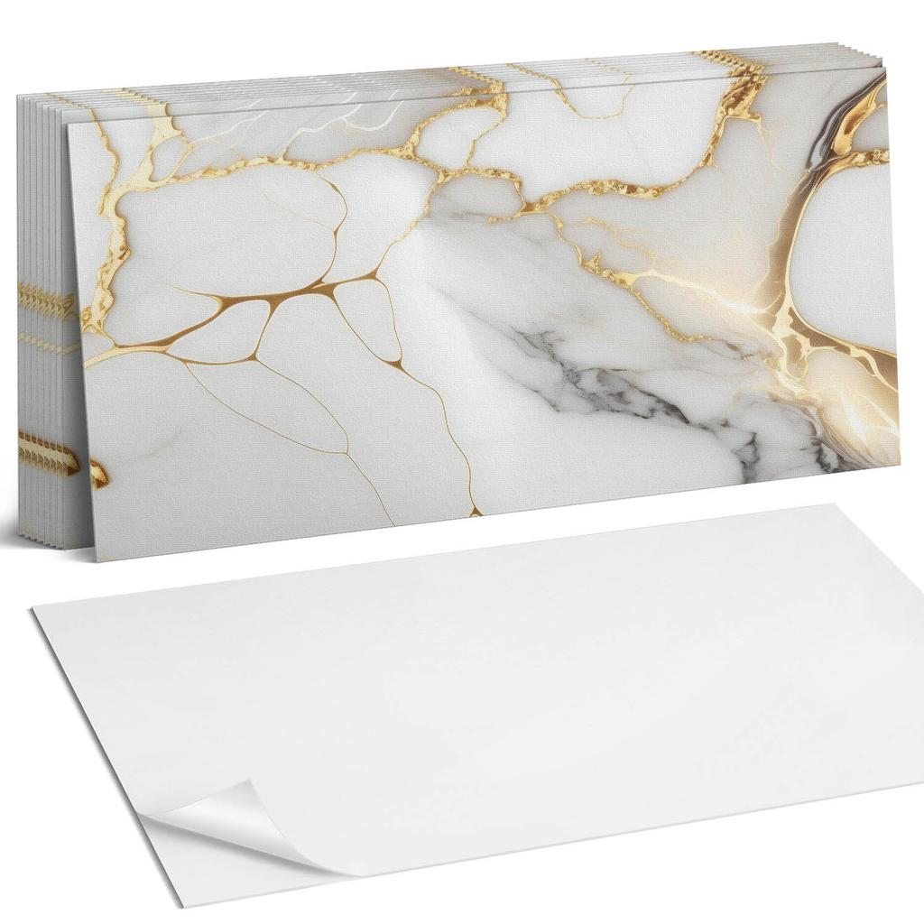Kafelki Dekoracyjne Z Grafiką Przyklejane Elegancki Wzór Marmuru 10X40X20 Cm