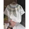 ROADVIBE Mens T-shirt O Neck Slim Fit Tops Embroidery Male Tees Shirts Short Quarter Sleeve New in Original Wholesale Kpop Basic Clothes