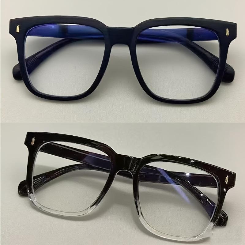 2 Pieces of Transparent Computer Glasses Frame Women Men Anti Blue Light Glasses Blackout Glasses Optical Glasses Lenses
