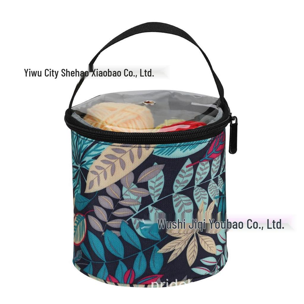 Cross-border DIY Crochet & Knitting Yarn Storage Bag, Large Capacity, Small Barrel Design