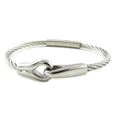 [N6963] - Silver 'Peaceful' Steel Bracelet