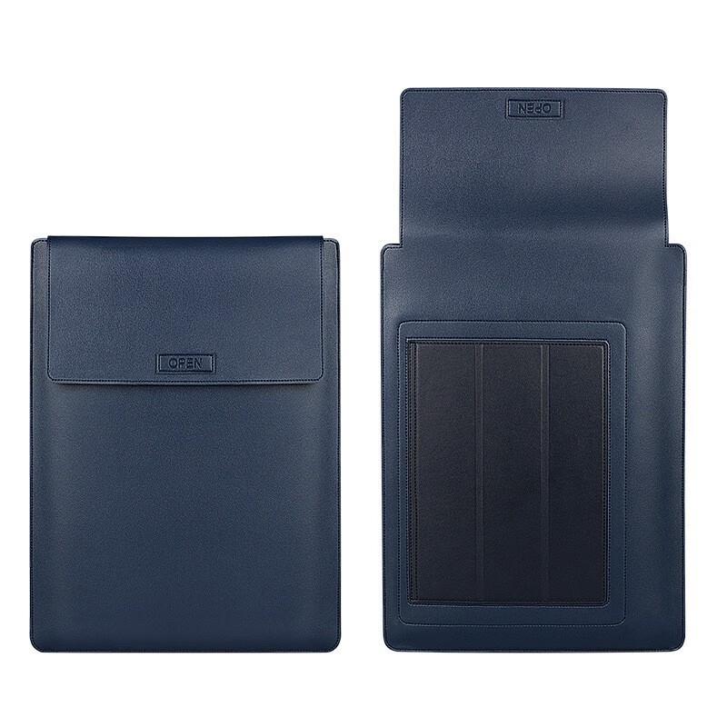 PU Leather Laptop Sleeve with Stand & Heat Dissipation
