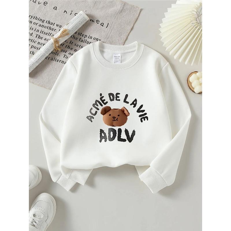 European sizes Kids round-neck hoodie - Acme De La Vie Bear Logo Pattern , Sportswear And Casual Wear, Soft And Comfortable 110