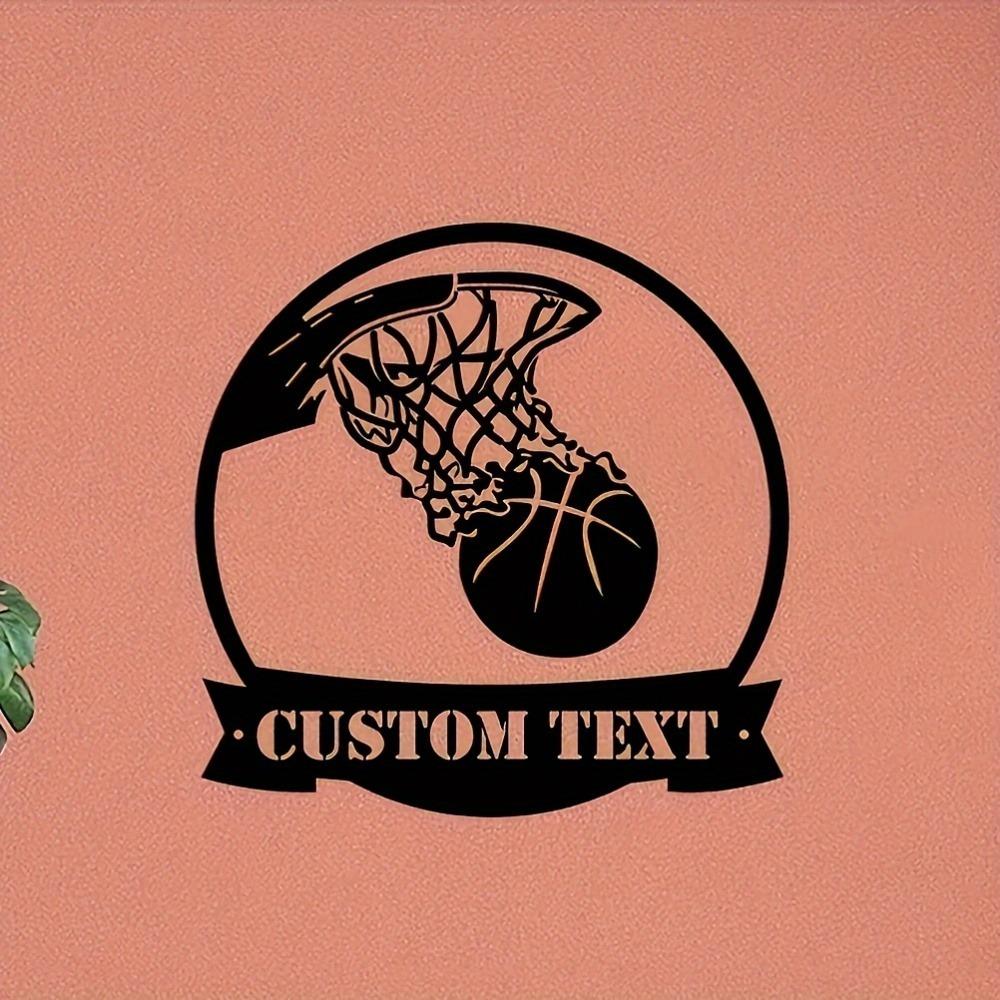 Metal Wall Sign Basketball Player Silhouette Personalized Sports Decor Durable Easy Hang