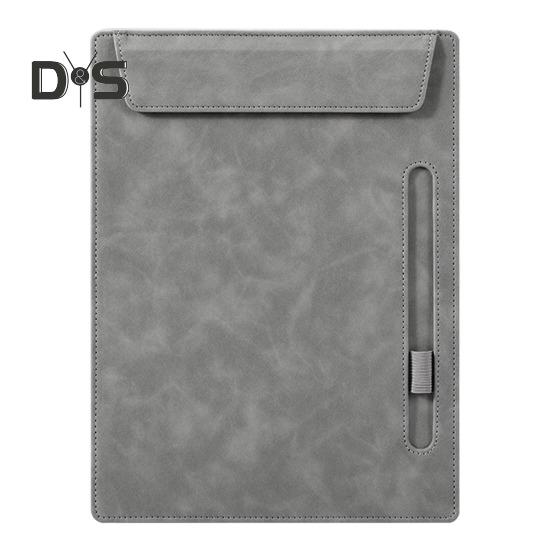 

Искусственная кожа, твердый картон с магнитным зажимом для страниц, формат А4, папка-планшет с держателем для ручки, органайзер для документов, блокнот для записей для отеля, офиса, больницы серый