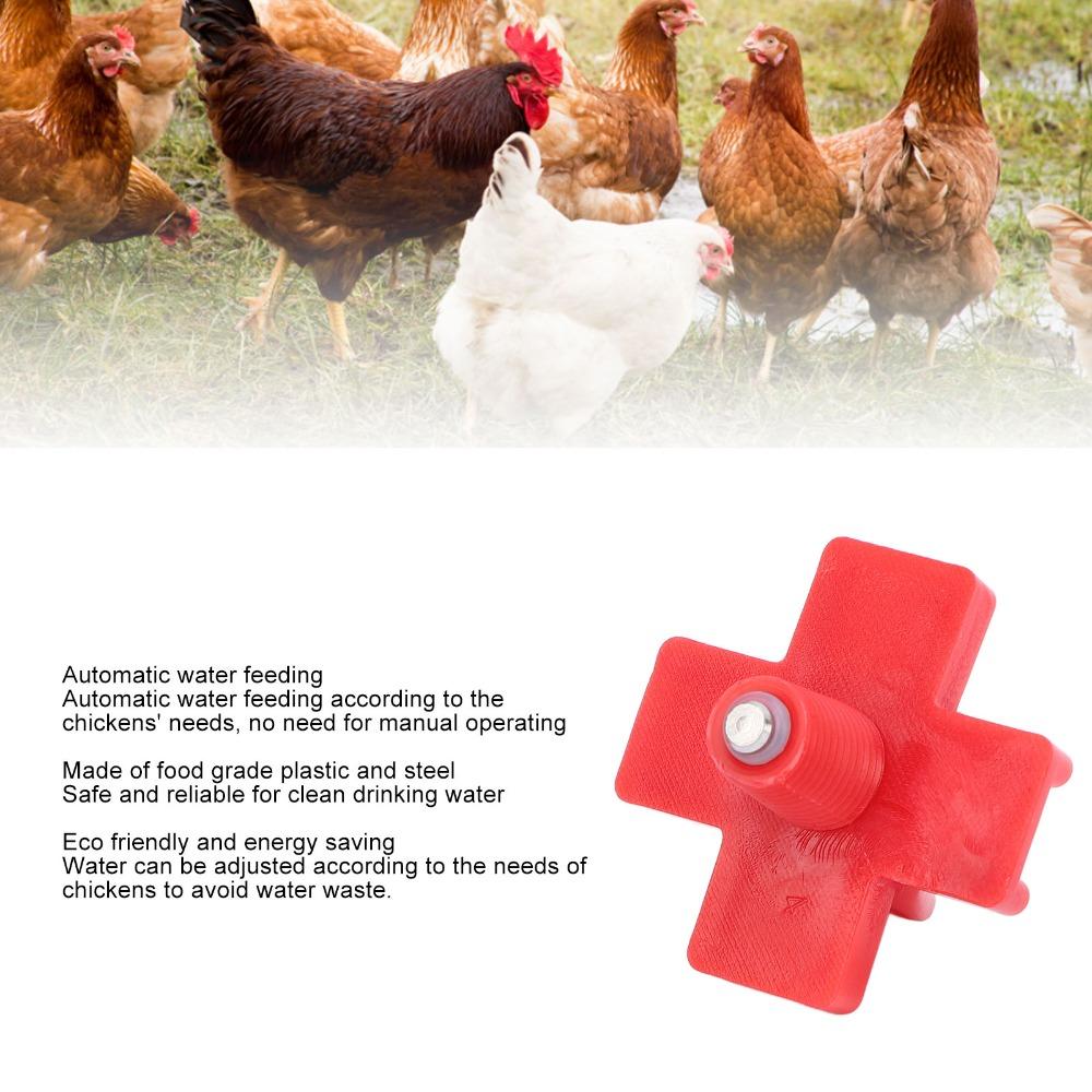 40Pcs Steel Chicken Waterer Nipples Plastic Automatic Poultry Nipple Chicken Water Nipples Chickens