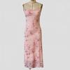 Women's Summer French Print Sexy Halter Long Waist Dress