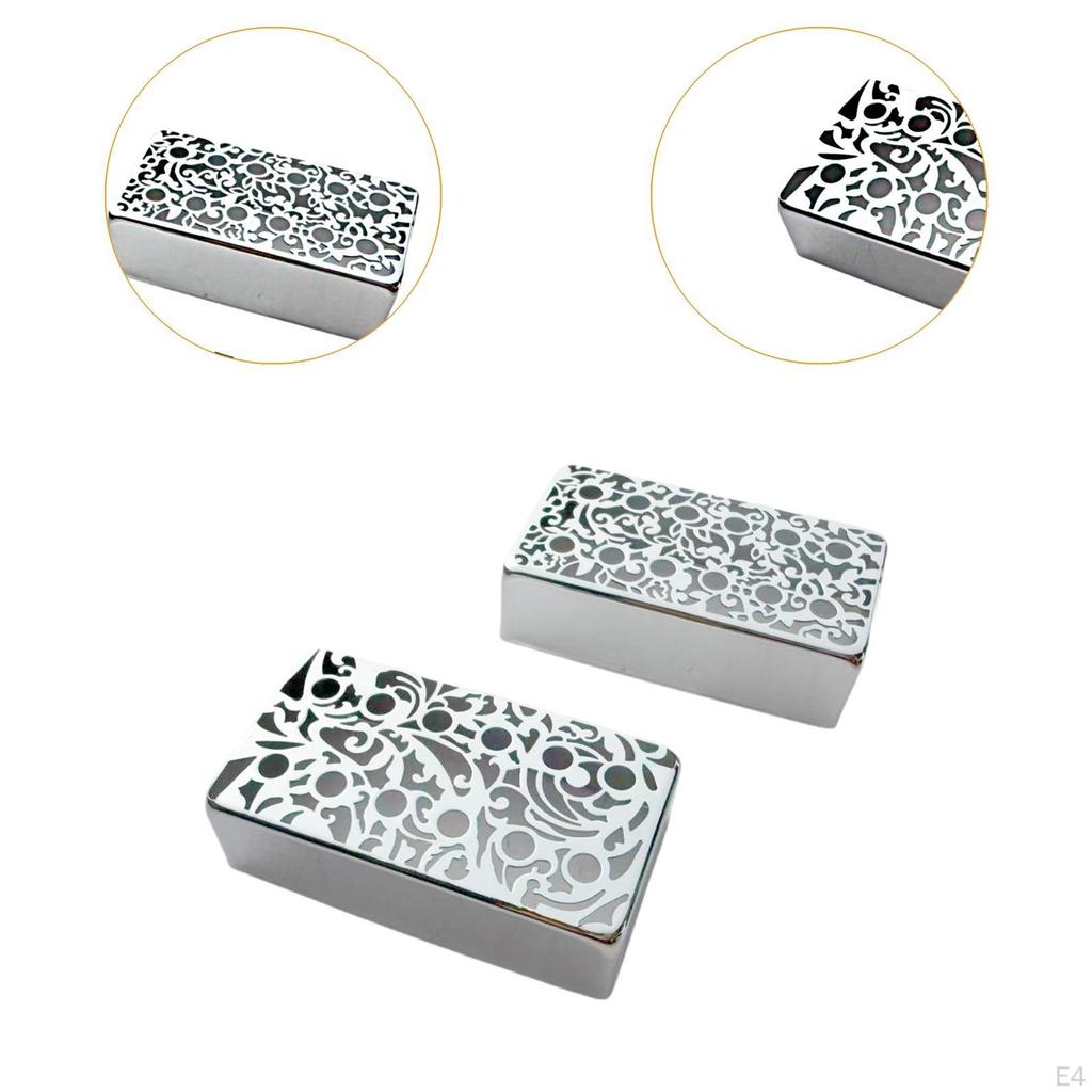 2 Guitar Pickup Covers, DIY Instrument Parts, Engraved, 50mm/52mm Post Spacing, Self-Install