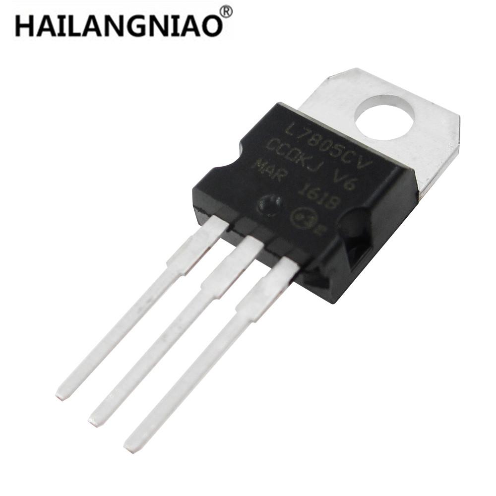 100 PCS L7805CV TO-220 L7805 LM7805 7805 Positive-Voltage Regulators