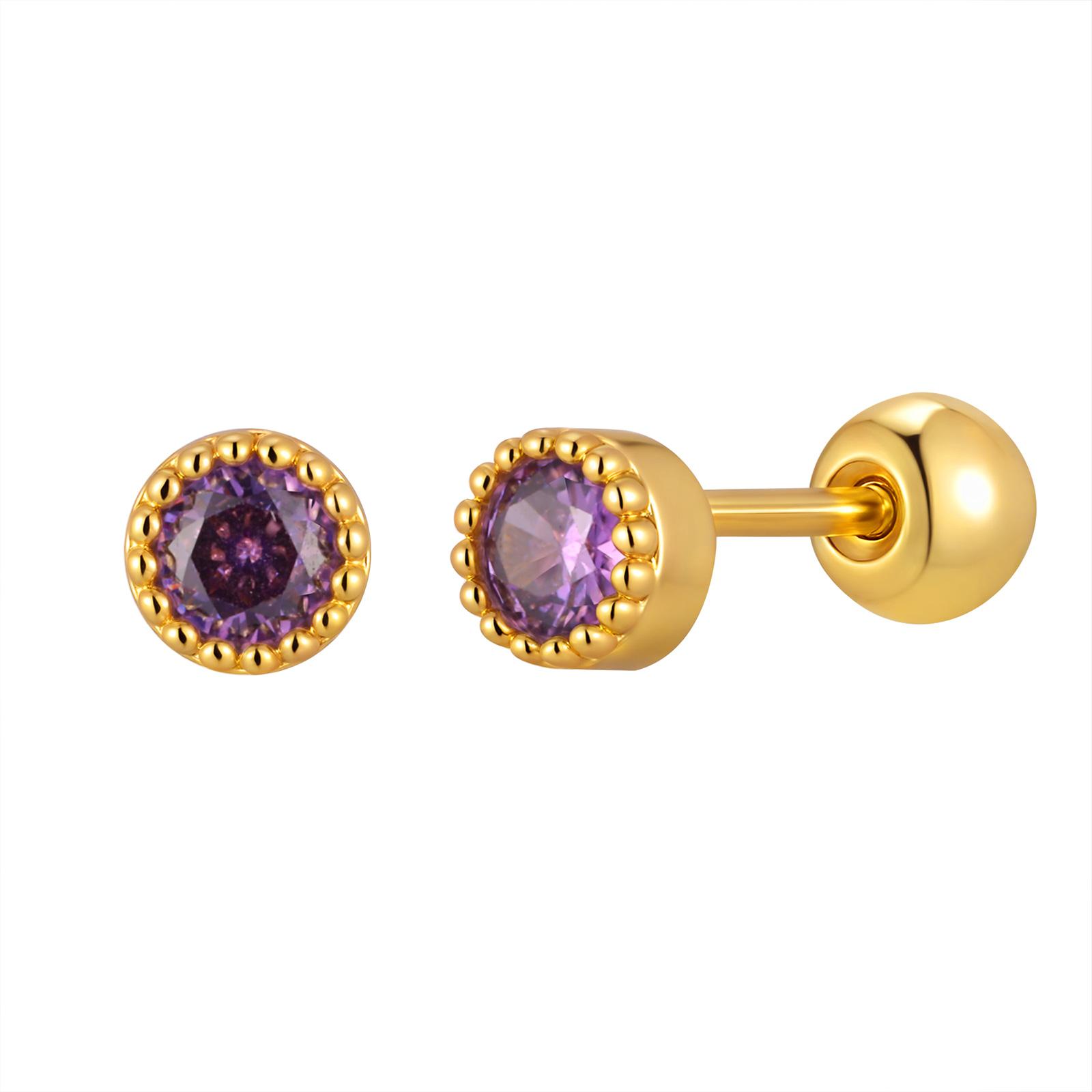 

Stainless Steel Multicolor Cubic Zirconia Stud Earrings for Women Girls, Tiny Piercing Cartilage Helix Earrings Fashion Jewelry