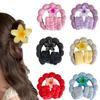 Frangipani Bubble Cloth Flannel Sponge Face Wash Waterproof Hair Band Hair Clip Set Cloud Headband