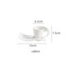 Set di Tazze da Caffè in Ceramica Europea con Piatto Ondulato 80 100 180 e 280ml Moderno Minimalista Bianco Cappuccino Latte Piatto da Dessert