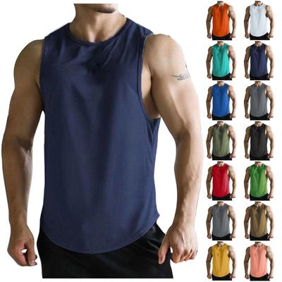 Schnell trocknendes Workout-Tanktop für Herren, Fitnessstudio, Muskel-T-Shirt, Fitness, Bodybuilding, ärmelloses T-Shirt