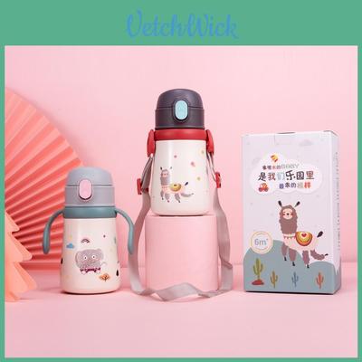 Cute Cartoon Kids Insulated Water Bottle With Soft Straw For School And Outdoor Use