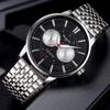 Top Neue Herren Kalenderuhr Woche Business Leuchtend Edelstahl Quarz Herrenuhr