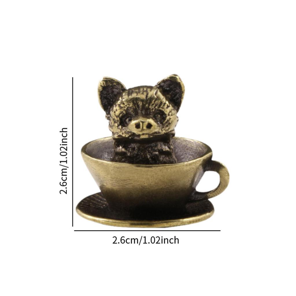 Coffee Cup Pet Sculpture Feng Shui Statue Miniature Tea Kettle Traditional