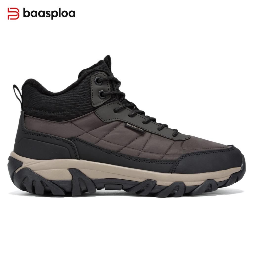 Baasploa Men's Autumn/Winter Outdoor Mountaineering Shoes and Boots Anti slip, Warm and Comfortable, Autumn/Winter Men's Shoes Promotion
