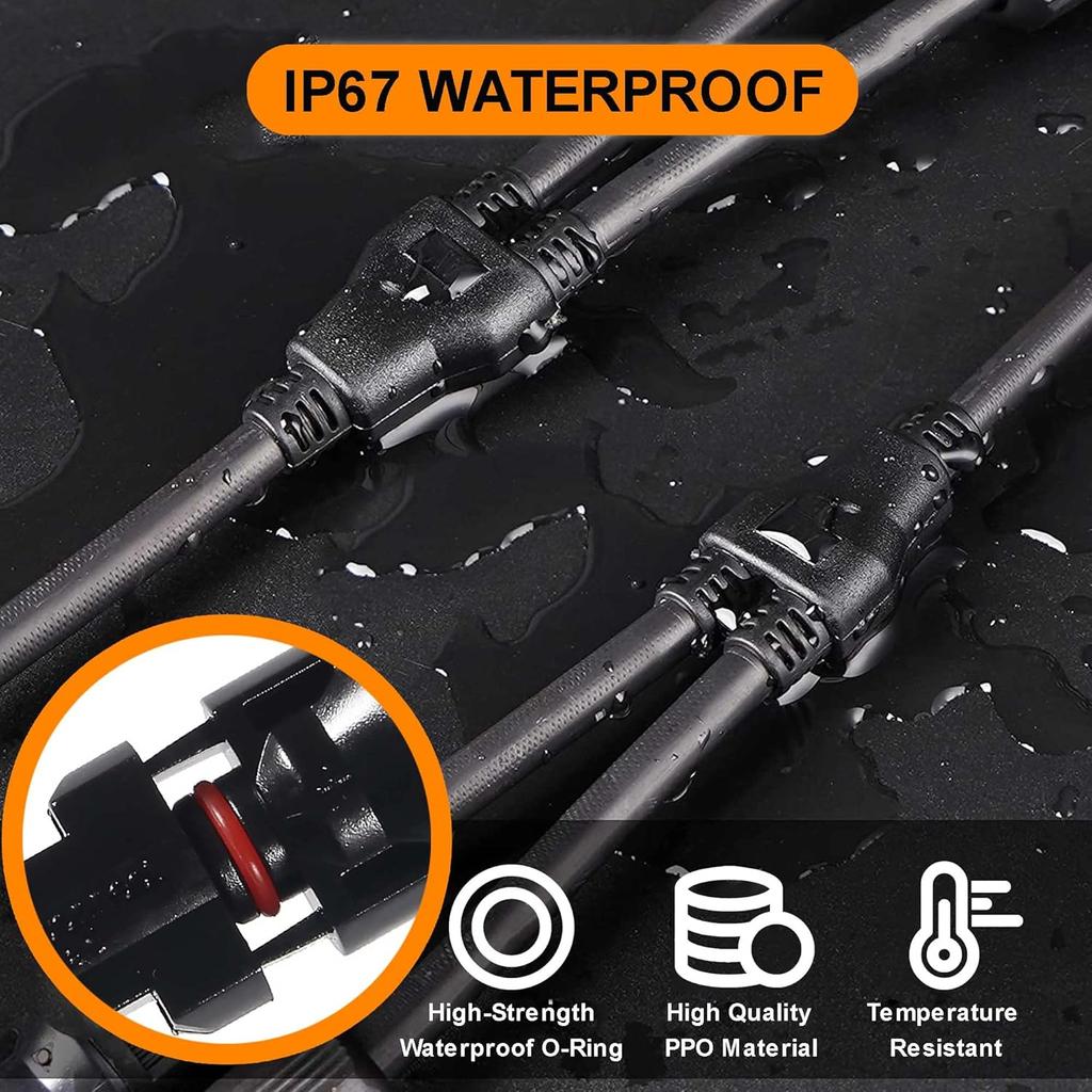 4 Pairs Solar Connector Y Branch Parallel Adapter Cable Wire Plug 2 to 1 Male Female Connectors (M/FF, F/MM) for Solar Panel with PV Cable Clips