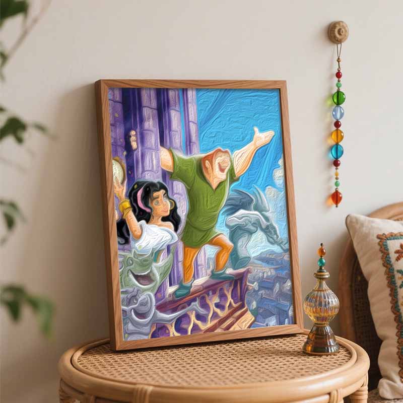 Disney Hunchback of Notre Dame Oil Painting Kit, Hand Painting Canvas DIY Home Decor