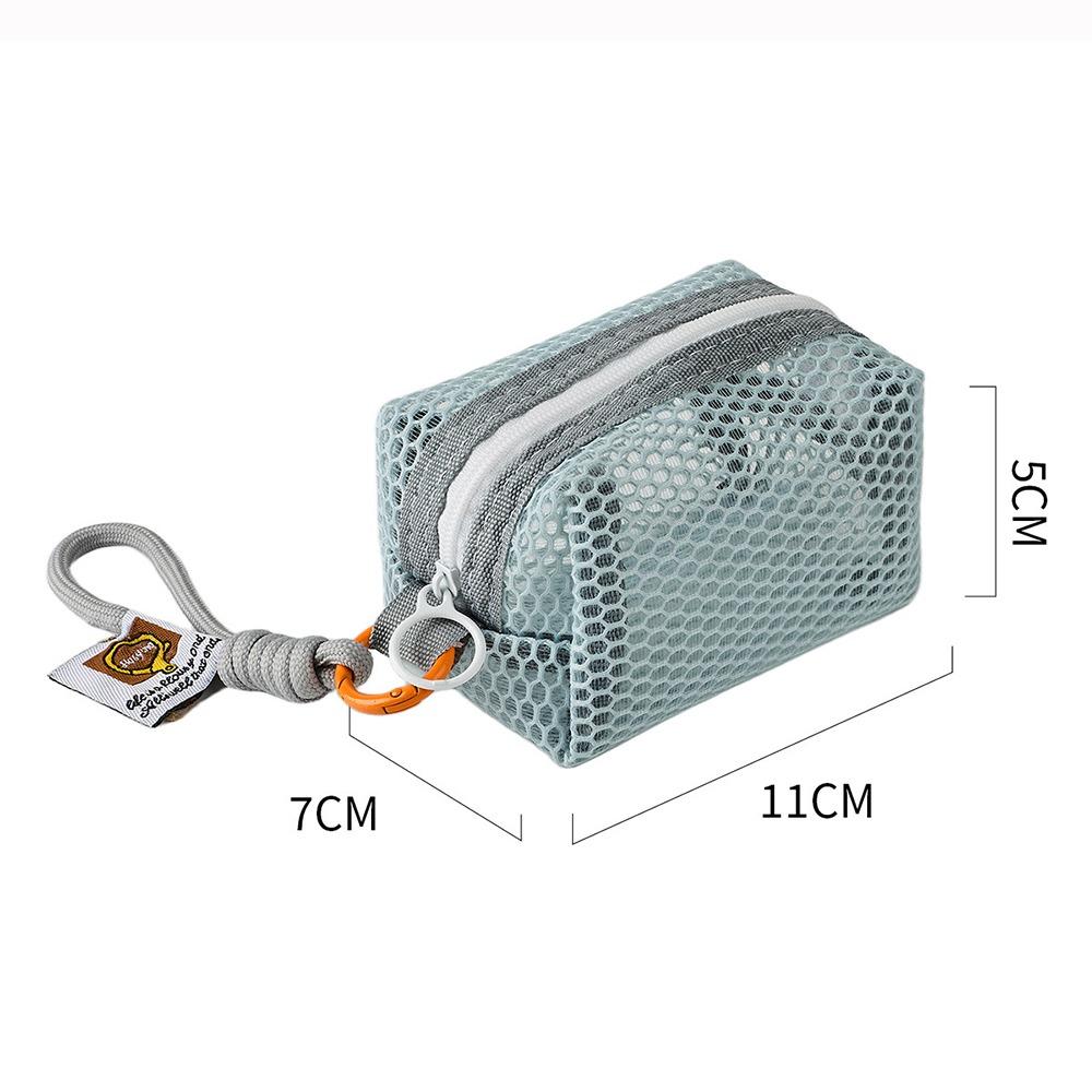 Multi-functional Mesh Mesh Storage Bag Dopamine Color Large Capacity Coin Purse Organizer Handheld Cosmetic Bag