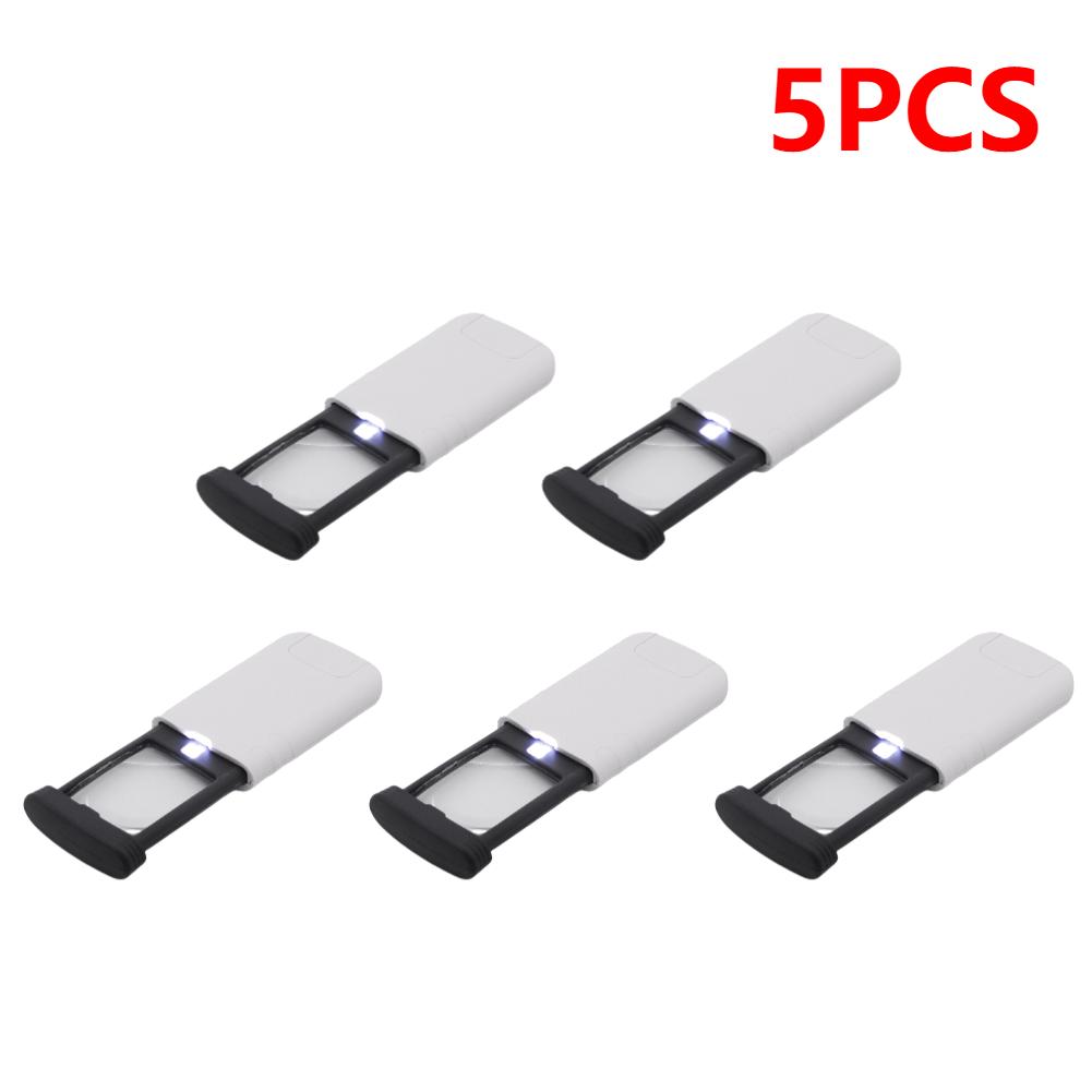 Pull-Out 4x Illuminated Lighted Magnifier with 1 LED Light Portable Pocket Loupe Magnifier for Reading Jewelry/Antique Appraisal
