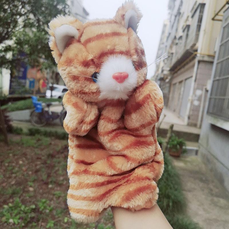 Plush Cat Soft Hand Puppet With Short Plush Material For Kids Play Storytelling
