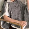 Winter knit button cloak shawl knit cape women's shawl muffler