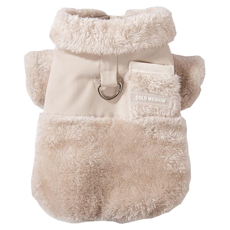 Lamb Wool Dog Clothes, Warm In Autumn and Winter, Simple Double-sided Wear, Tractable Cotton-padded Clothes, Small Dog Bichon Pet Clothing
