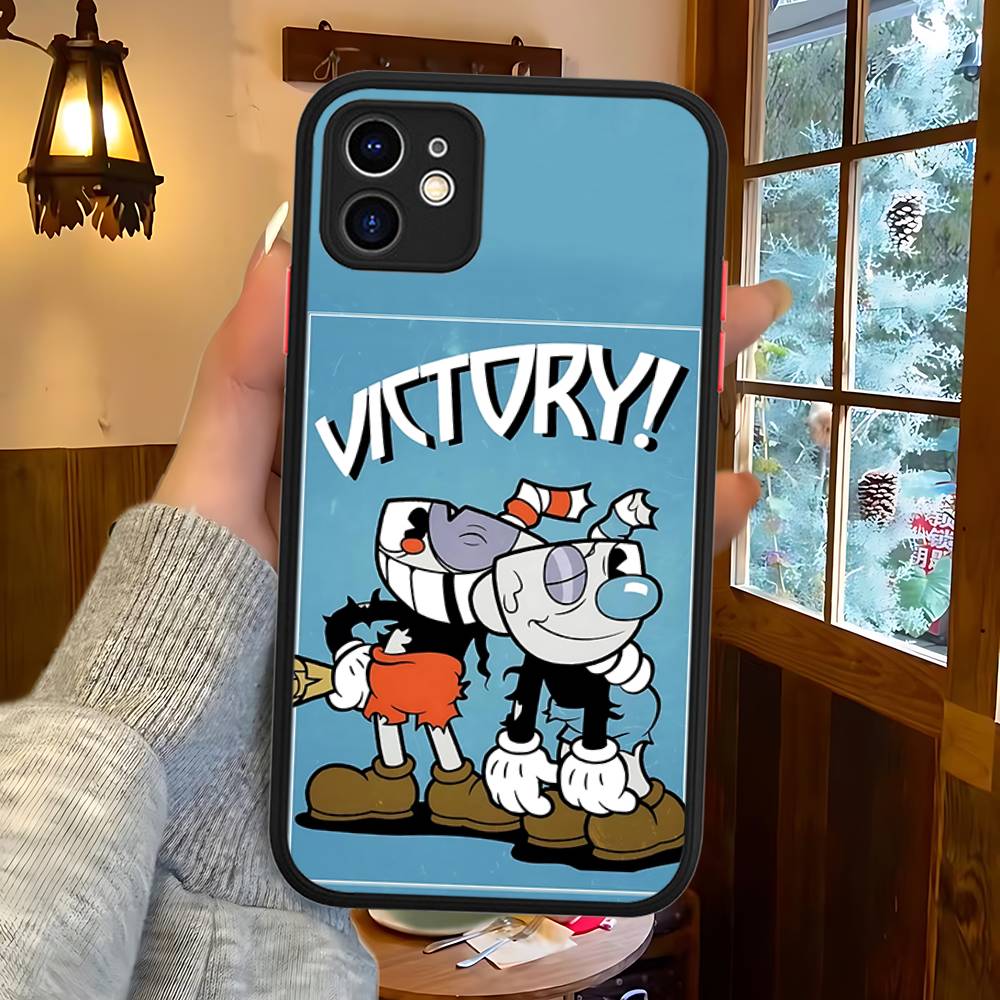 C-Cuphead Classic Game Phone Case For IPhone 16 15 14 13 12 11 Pro Max XS Max X Plus Matte Shockproof Cover
