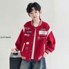 Boys' outerwear Spring and Autumn 2026 New Style Big Boys' Spring and Autumn Sportswear Children's Handsome Red Baseball Jacket