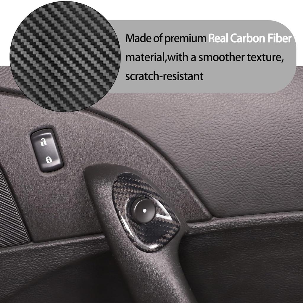 Lcojicep Car Switch Button Trim Compatible with Corvette C6 Z06 ZR1 2005-2013 Door Switch Button Lock Trim Door Switch Button Trim Frame Panel Real