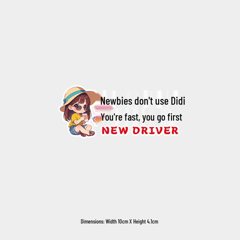 

New Driver: Don t Honk, You Go First Waterproof Car Sticker for Women