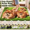 3D Printed Pomeranian Dog Mat Absorbent Animal Shaped Carpet Cute Diatom Mud Mat  Home Floor Decor