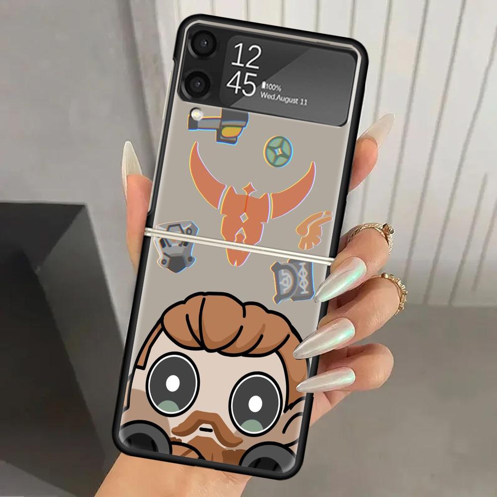 Game Valorant Cute Hard PC Phone Case For Samsung Galaxy Z Flip 7 6 5 4 3 Black ZFlip7 ZFlip6 Flip5 Flip4 Flip3 5G Print Cover G