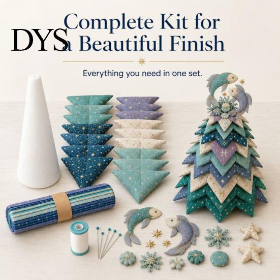 Handmade Gift for Special Occasions DIY Quilted Zodiac Tree Kit, Fabric Patchwork Sewing Constellation Ornament Kit Signs Craft Adults, Desktop