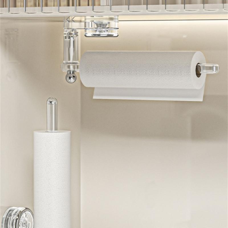 Easy Installion Rotatable Paper Towel Holder Suction Cup Hook for Efficient Kitchen and Bathroom Storage Solution